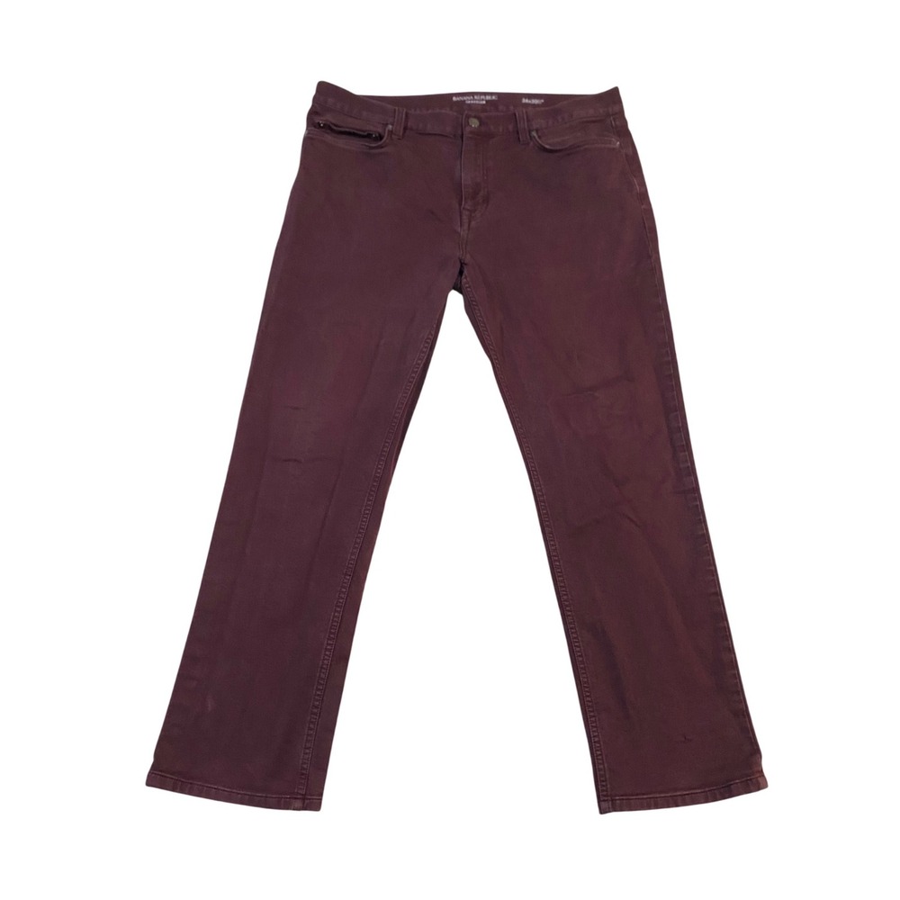 Banana Republic Slim Traveler Pants 36x30 Blackberry Wine Burgundy 488420-15